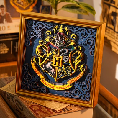 Gambar Toi Harry Potter Puzzle 3d Hoghwarts School Badge Wood Set 10 Pcs 23276 - Mix