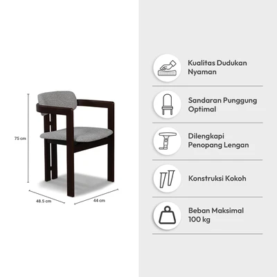 Gambar Informa Savera Kursi Makan Fabric - Abu-Abu