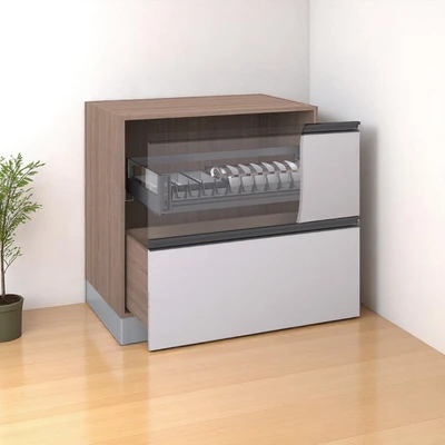 Gambar Informa 80 cm Ilsa Kabinet Bawah Dapur Dengan Laci Penyimpanan Dalam - Cokelat