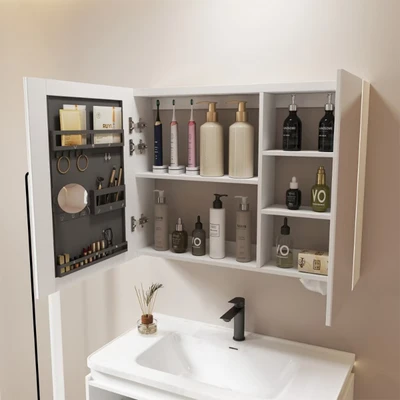 Gambar Acroz Rovena Set Kabinet Kamar Mandi PVC - Putih/Krem