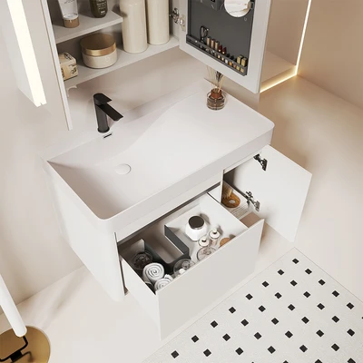 Gambar Acroz Roma Set Kabinet Kamar Mandi PVC - Putih