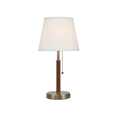 Gambar Eglare Lustre Lampu Meja & Lampu Lantai Brass Set 3 pcs - Cokelat Walnut/Putih