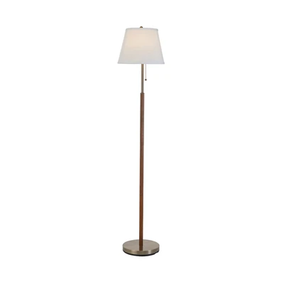 Gambar Eglare Lustre Lampu Meja & Lampu Lantai Brass Set 3 pcs - Cokelat Walnut/Putih