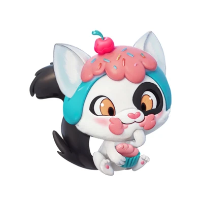 Gambar Happy Line Playset Qt Kitties Sweet Paws Ice Cream 2 In 1 - Mix