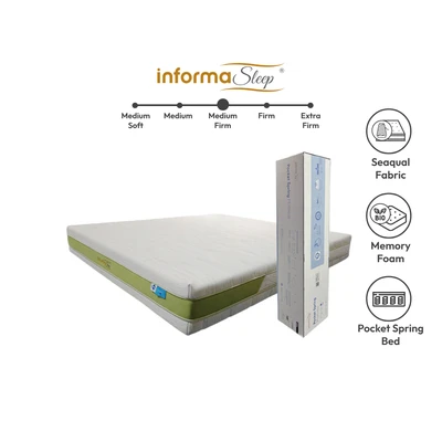 Gambar Informa Sleep 120x200x25 cm Eco Seaqual Kasur Pocket Springbed In Box - Hijau