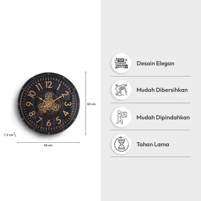 Gambar Informa Jam Dinding Gear 60 cm V2 - Hitam