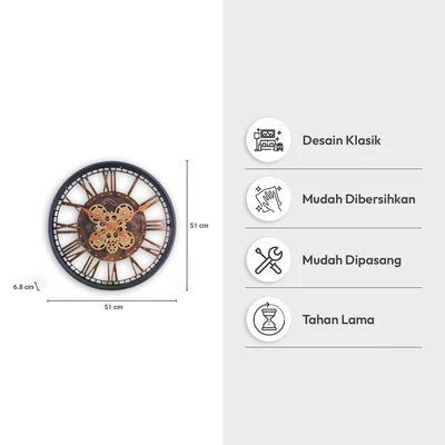 Gambar Informa Jam Dinding Gear 51 cm Mc50- Hitam