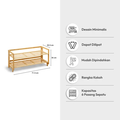 Gambar Informa Kenji Rak Sepatu Lipat - Cokelat