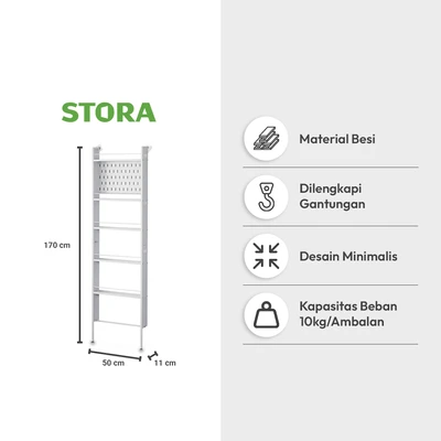 Gambar Stora Surimu Rak Slim 5 Tingkat - Putih