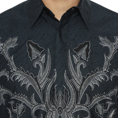 Gambar Hadinata Ukuran XXL Kemeja Batik Pria Ranvir - Hitam
