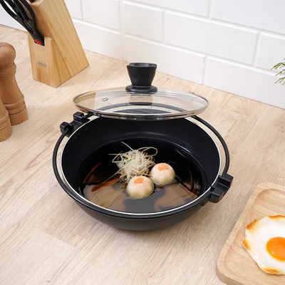Gambar Culinart Wajan Sukiyaki Wok Aluminium 24 cm - Hitam