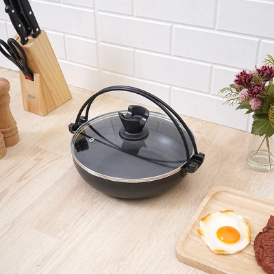 Gambar Culinart Wajan Sukiyaki Wok Aluminium 24 cm - Hitam