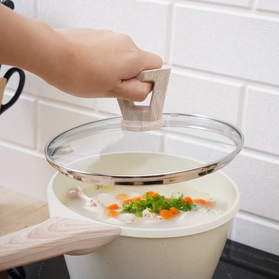 Gambar Culinart Eyesi Panci Saucepan Ceramic Marble Coating 18 cm - Krem Beige