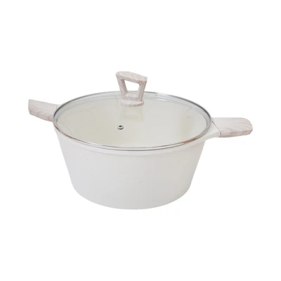 Gambar Culinart Eyesi Panci Casserole Ceramic Marble Coating 28 cm - Krem