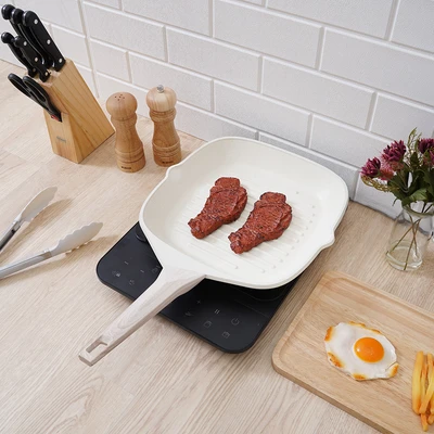 Gambar Culinart Eyesi Wajan Panggang Aluminium 28 cm - Krem