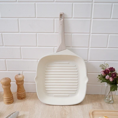 Gambar Culinart Eyesi Wajan Panggang Aluminium 28 cm - Krem