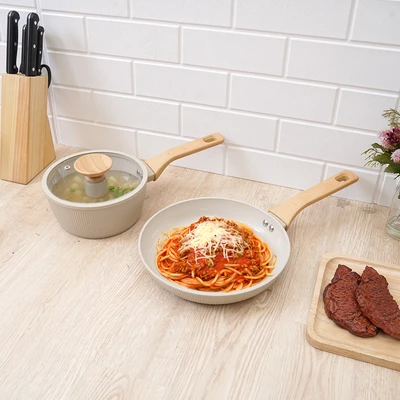 Gambar Culinart Wajan Penggorengan & Panci Saucepan Aluminium Set 2 pcs - Abu-Abu