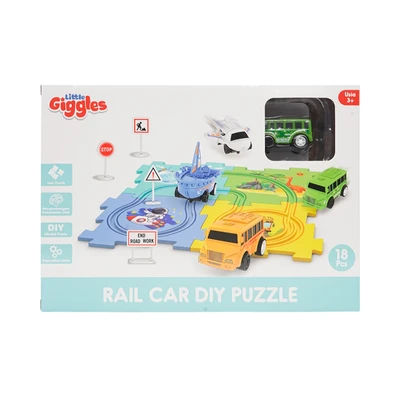 Gambar Little Giggles Diy Jigsaw Puzzle Theme Track Dino Set 18 Pcs - Mix