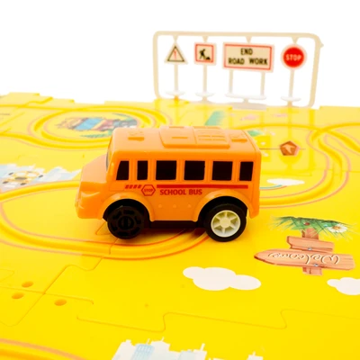 Gambar Little Giggles Diy Jigsaw Puzzle Theme Track School Bus Set 18 Pcs - Mix