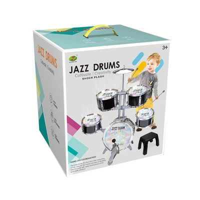 Gambar Kiddy Fun Set Drum Dengan Kursi - Hitam