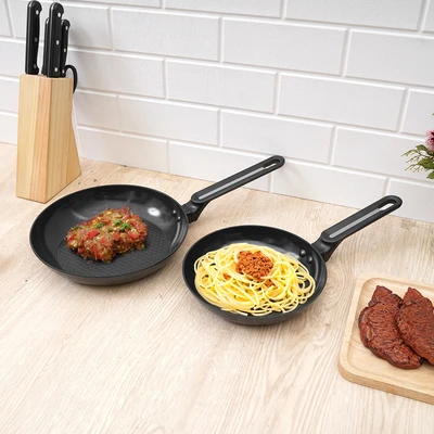 Gambar Culinart Duo Wajan Penggorengan Aluminium Set 2 pcs - Hitam