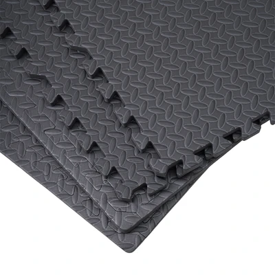 Gambar Ataru Karpet Puzzle Leaf 60x60x1.4 cm Set 4 pcs - Hitam