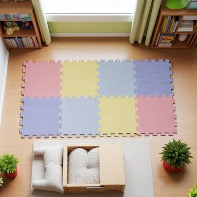 Gambar Ataru Karpet Puzzle Cross Pastel 32x32x1 cm Set 8 pcs - Mix