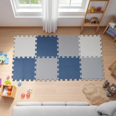Gambar Ataru Karpet Puzzle 32x32x1 cm Set 8 pcs - Biru Lychee