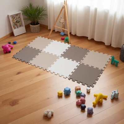 Gambar Ataru Karpet Puzzle 32x32x1 cm Set 8 pcs - Cokelat Lychee