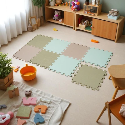 Gambar Ataru Karpet Puzzle 32x32x1 cm Set 8 pcs - Hijau Lychee