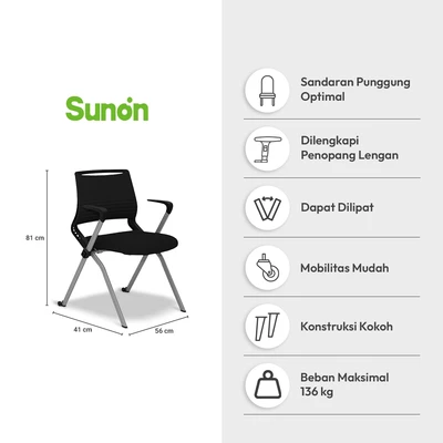 Gambar Sunon Diamond Kursi Serbaguna Sandaran Rendah - Hitam