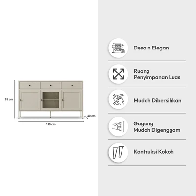 Gambar Informa Poland Kabinet Bawah Dapur 140x40x81 cm - Abu-Abu