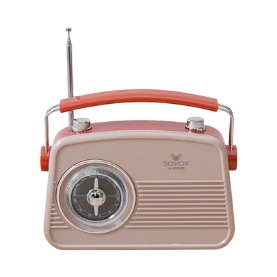 Gambar Sovox Speaker Retro Bluetooth Dengan Radio - Merah