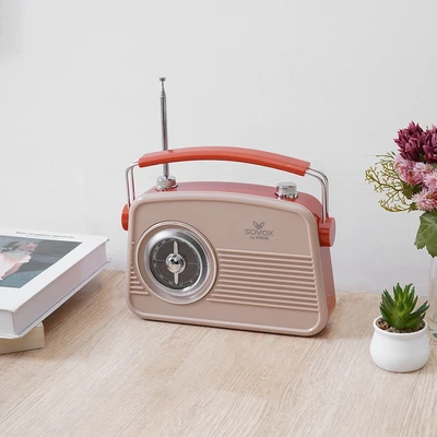 Gambar Sovox Speaker Retro Bluetooth Dengan Radio - Merah
