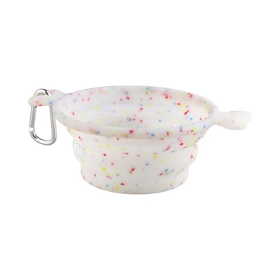 Gambar Pet Kingdom Ukuran M Tempat Makan Hewan Collapsible Silikon - Putih