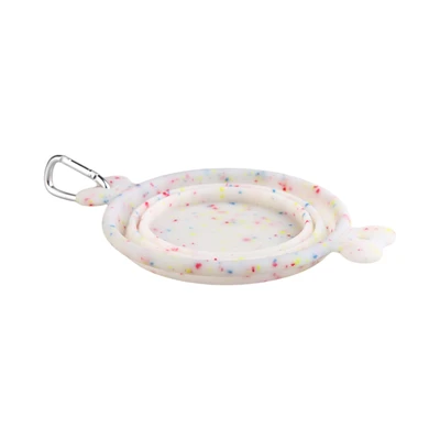 Gambar Pet Kingdom Ukuran M Tempat Makan Hewan Collapsible Silikon - Putih