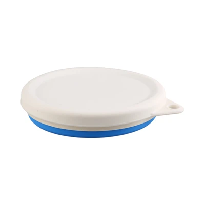Gambar Pet Kingdom Ukuran S Tempat Makan Hewan Collapsible Dengan Tutup - Biru