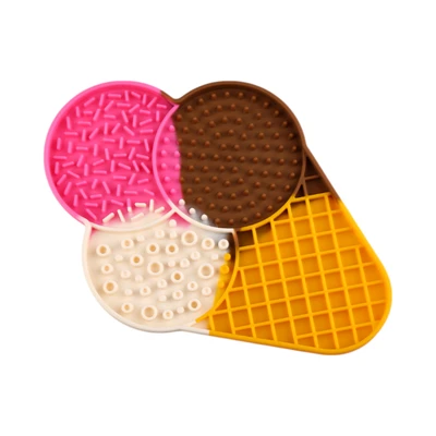 Gambar Pet Kingdom Tempat Makan Hewan Lick Mat Silikon Ice Cream - Mix