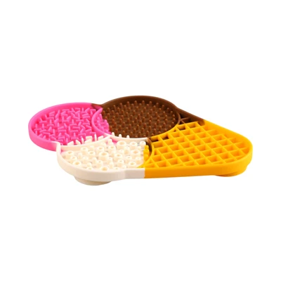 Gambar Pet Kingdom Tempat Makan Hewan Lick Mat Silikon Ice Cream - Mix