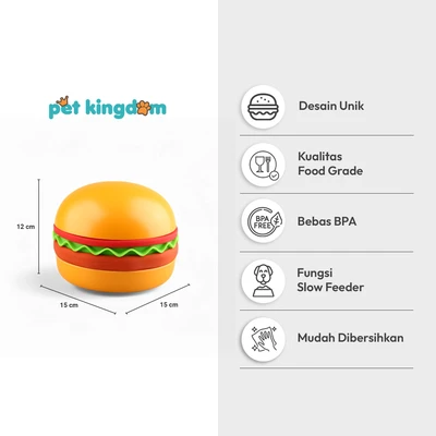Gambar Pet Kingdom Tempat Makan Hewan 5 In 1 Hamburger - Kuning