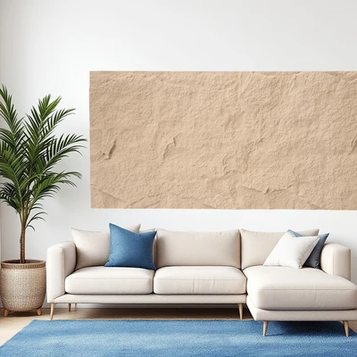Gambar Maxbuilt 60x3x120 cm Panel Dinding Pu Motif Stone - Krem Beige