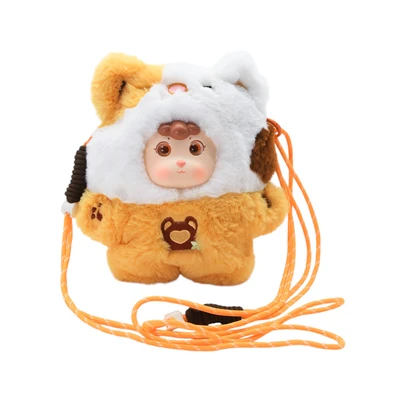 Gambar Friendsheep Tas Selempang Plush Cat - Putih/oranye