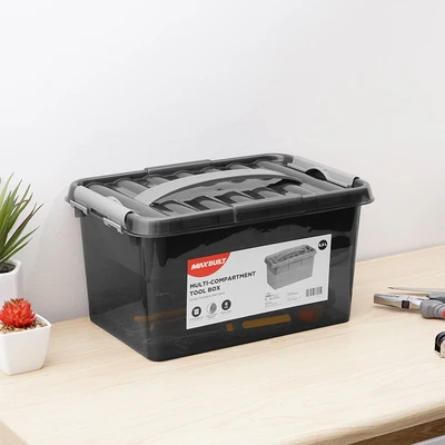 Gambar Maxbuilt 6.5 Ltr Kotak Perkakas 5 Kompartemen Dengan Sekat - Abu-Abu