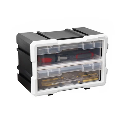 Gambar Maxbuilt Kotak Perkakas 2 Laci - Hitam/Putih