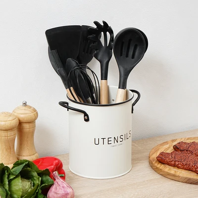 Gambar Informa Vera Peralatan Masak Dengan Holder Set 10 pcs - Putih/Hitam