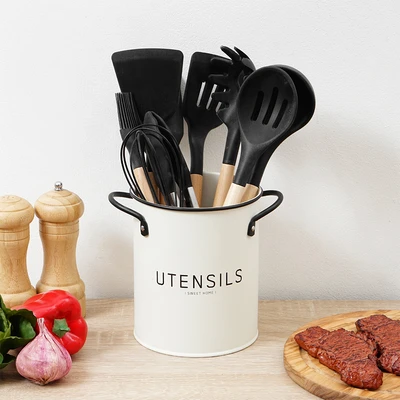 Gambar Informa Vera Peralatan Masak Dengan Holder Set 10 pcs - Putih/Hitam
