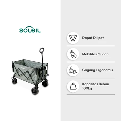 Gambar Soleil Troli Barang Camping Lipat 100 kg - Hijau