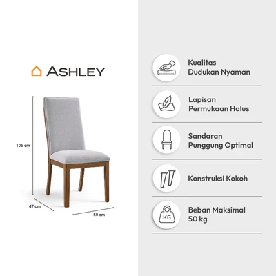 Gambar Ashley Lyncott Kursi Makan Fabric - Abu-Abu