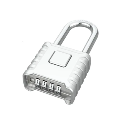 Gambar Krisbow Gembok Kombinasi 4 Angka Long Shackle Push Button - Silver