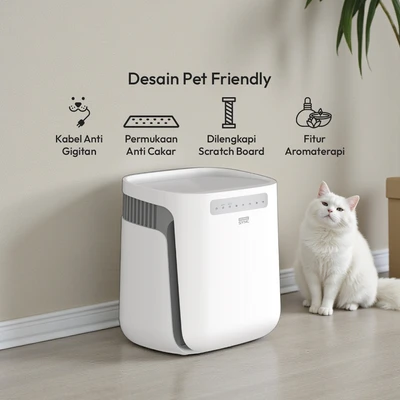 Gambar Krisbow Sync Smart Pet Air Purifier 30 m2 CADR 300 m3/jam - Putih